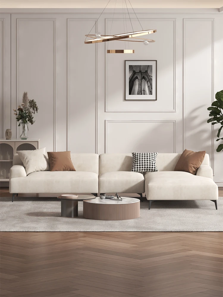 

Italian luxury minimalist modular sofa simple modern Nordic living room straight-line three-person imperial concubine latex sofa