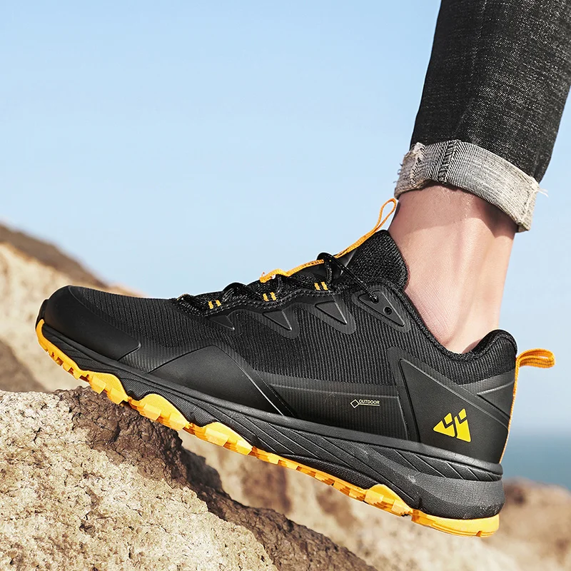 HIKEUP Men Hiking Shoes Waterproof Sneakers Trekking Sports Athletic Shoes Durable Walking Hunting Trekking Outdoor Low Price