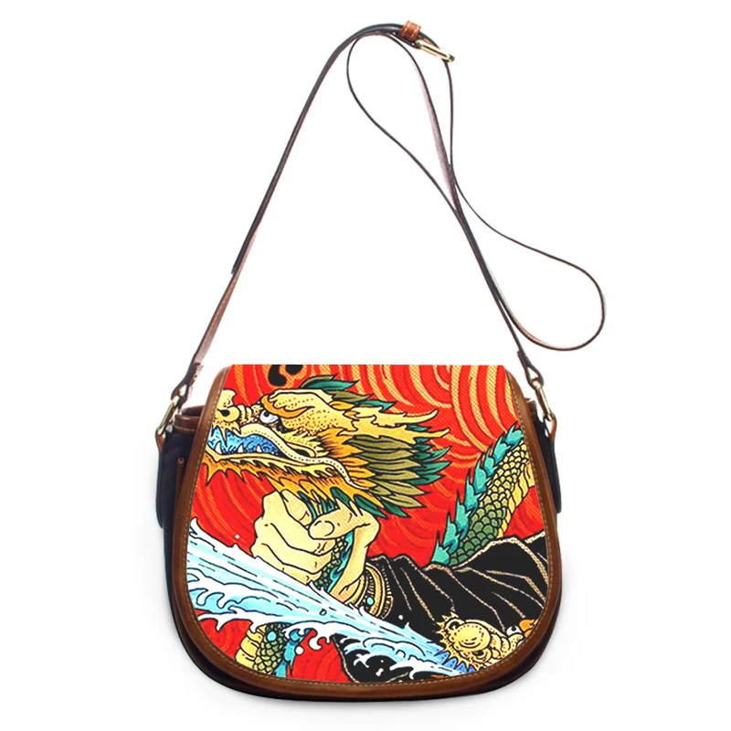 Japan Ukiyoe Art paintings print new fashion Women Crossbody Bag Luxury Women Bags Zipper Shoulder Bag women shoulder bag