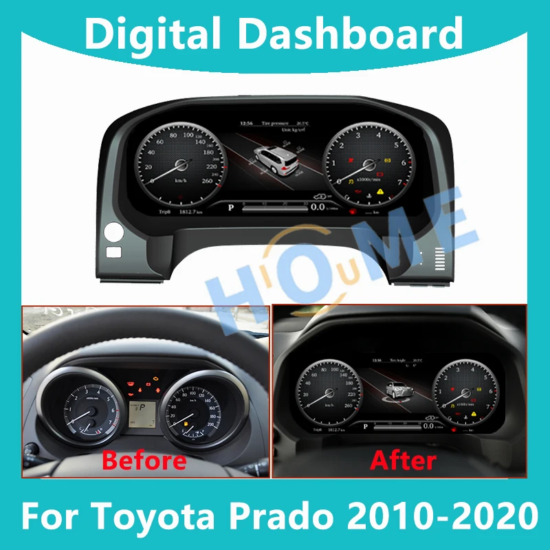 

Цифровой приборной панели, виртуальный прибор, кластер кабины, Спидометр с ЖК-экраном для Toyota Land Cruiser Prado 2010-2020