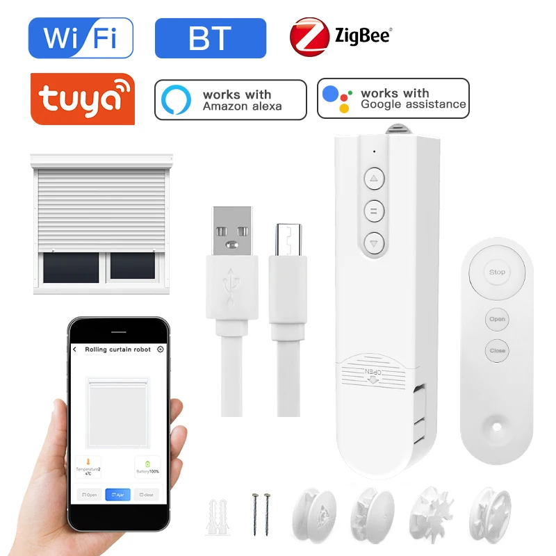 

Умный моторизованный двигатель Tuya WiFi с голосовым управлением и затвором, работает с Alexa Google Home