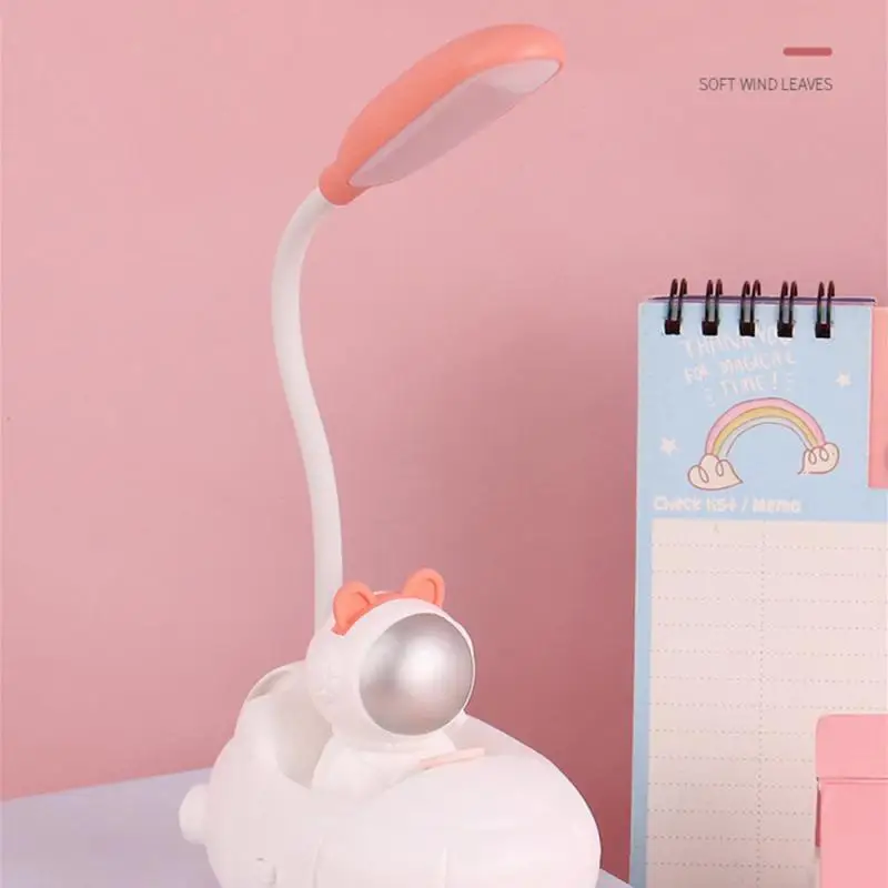 

Led Rechargeable Desk Lamp Astronaut Shaped High Quality Convenient Usb Charging Compact Pen Holder Astronaut Night Light
