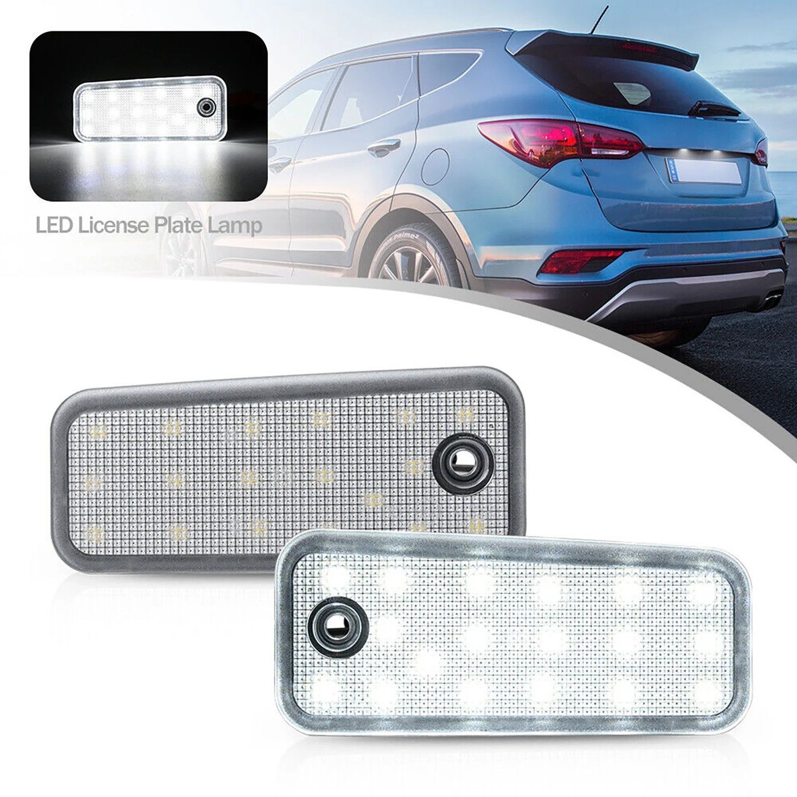 

2Pcs/set 18LED License Plate Light Fit For Hyundai Santa DM Grand Santa Fe NC L266