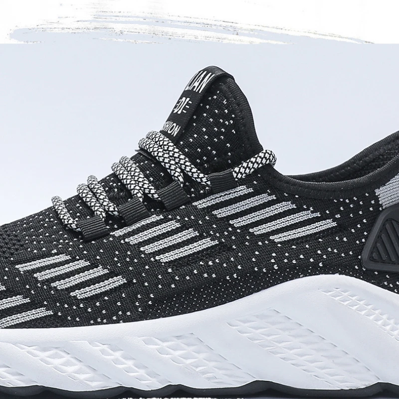 Мужские сетчатые кроссовки дышащая повседневная обувь на платформе шнуровке