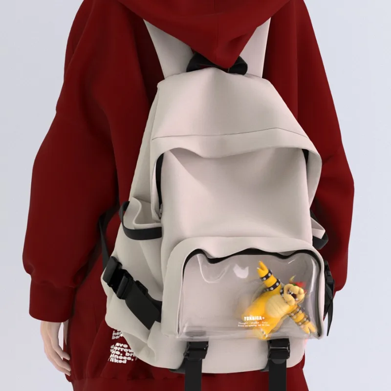 

Ita Bag Japanese Transparent Backpacks Women Preppy Style Canvas School Bag High-capacity Solid Autumn Rucksack Bolsas Cумка