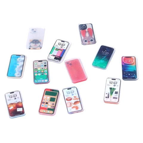 5 шт. 1:12 кукольный домик миниатюрный мобильный телефон моделирование смартфона модель дети ролевые игры игрушки аксессуары для кукольного дома