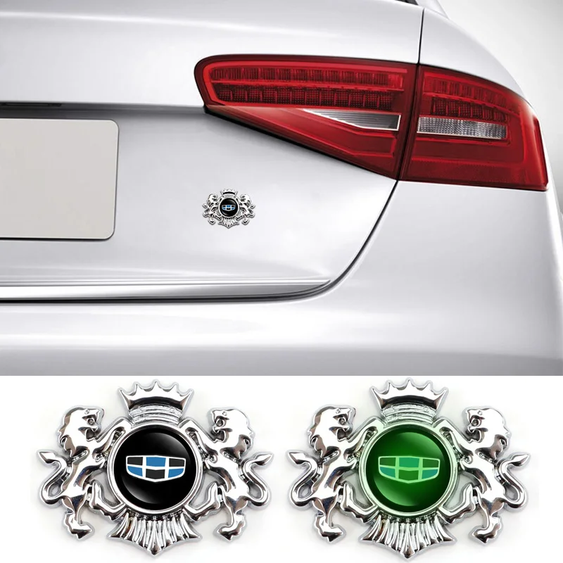 Светящиеся наклейки на багажник кузова автомобиля, серебряный лев, наклейки для Geely Binray GL Emgrand GS Coolray Icon Jiaji X3 New Vision X6