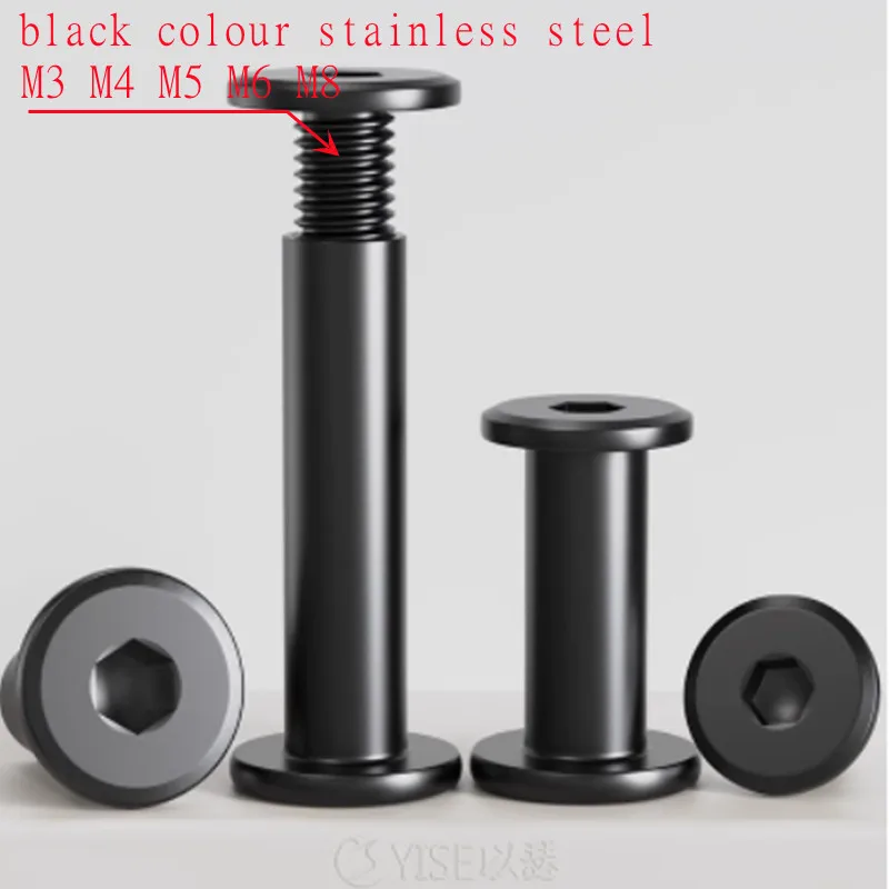 

М3 М4 М5 М6 М8 черные мебельные гайки с винтом ZFhong