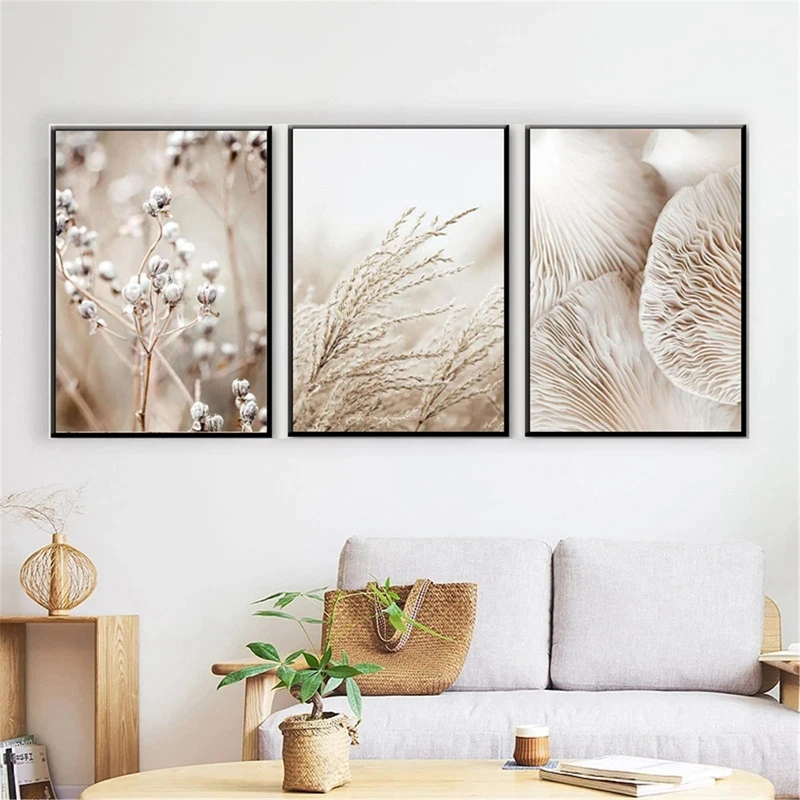 

1 комплект из 3 постеров, настенные картины в стиле бохо, натуральная пампасная трава, художественный постер без рамки, печатные картины, нас...