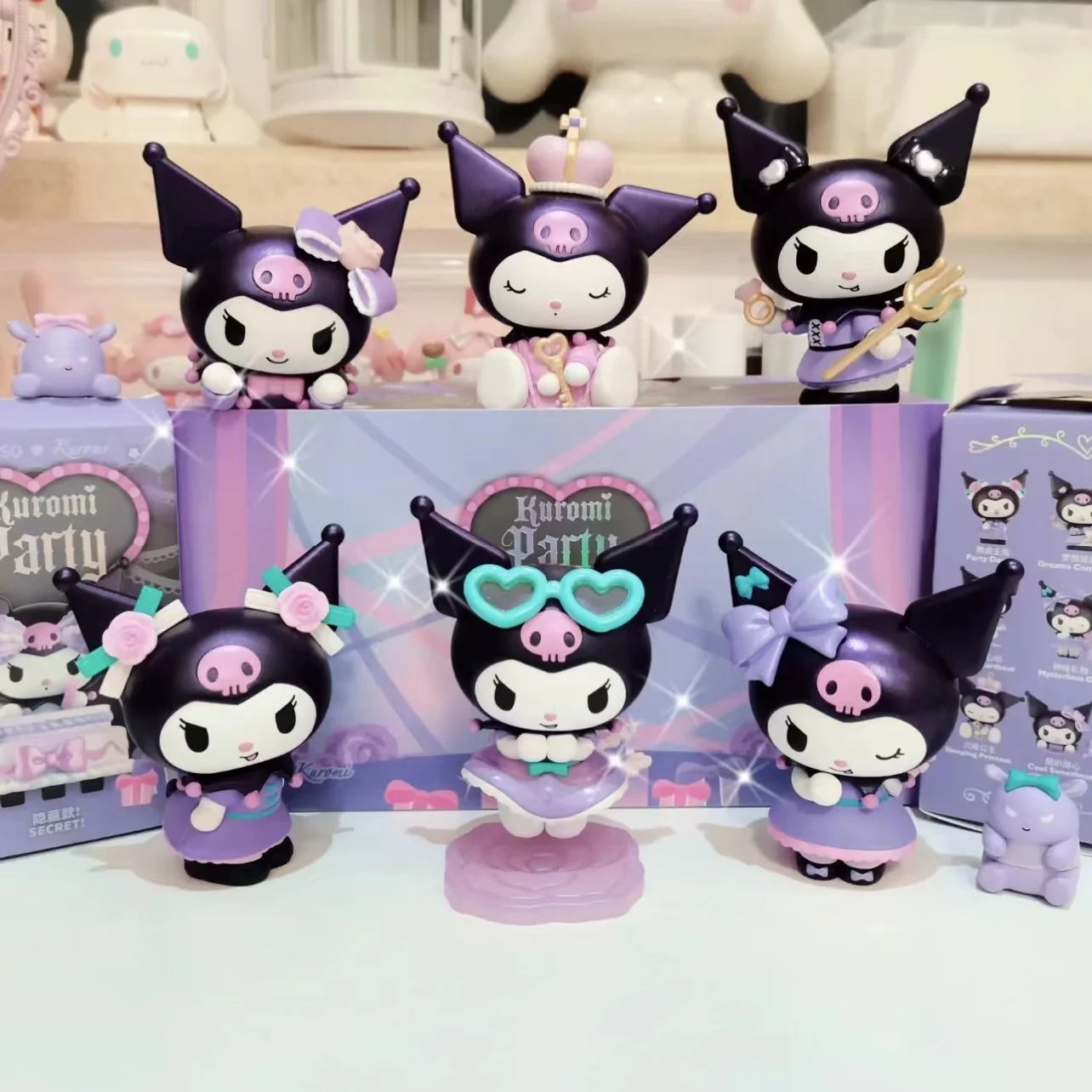 

Kitty Sanrio Birthday Party Series Blind Box Toy Girl Kawaii Doll Caja Ciega Action Figure Toys Gift Surprise Model Mystery Box