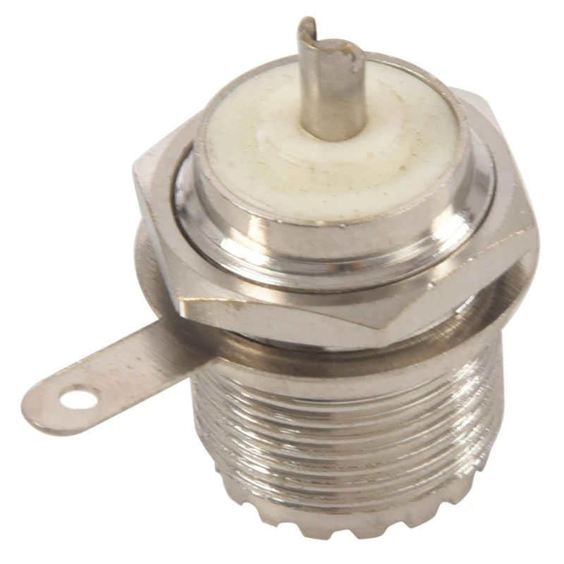 

6X UHF Female SO239 Jack Bulkhead Solder Panel Mount RF Straight Connector,Silver