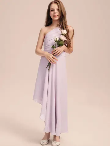 Асимметричное шифоновое платье-трапеция на одно плечо для подружки невесты, плиссированное вечернее платье, новые элегантные наряды для банкета