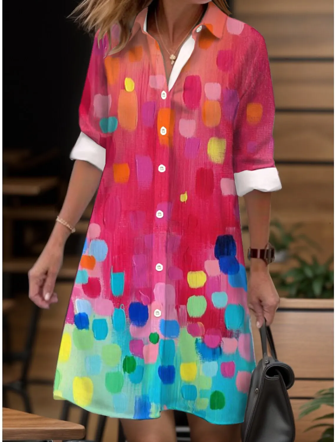 Женское элегантное платье с отложным воротником Осеннее повседневное удобное