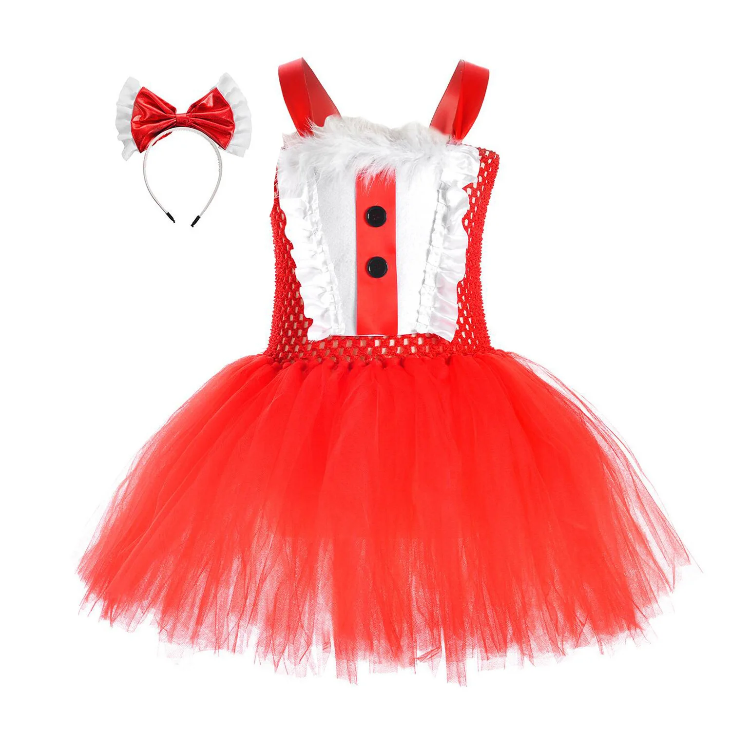 

Girls Clown Costume Rainbow Fluffy Fancy Dress for Kid Birthday Party Children Halloween Carnival Pageant Clown Dress Up Clothes