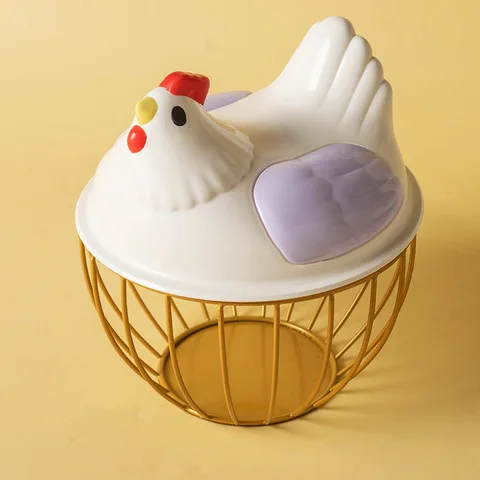 Корзина для куриных яиц, металлическая проволока, кухонное хранилище, мультяшный милый портативный органайзер для овощей и фруктов, держатель для свежих яиц, украшение для дома