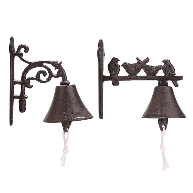 

Vintage Cast Iron Wall Mounted Doorbell European Classical Cast Iron Door Bell Garden Wall Doorbell Home Decor