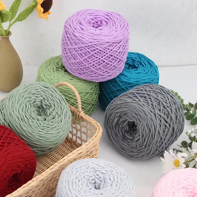 200 модная хлопчатобумажная пряжа мягкая Толстая 8ply молочная для рукоделия
