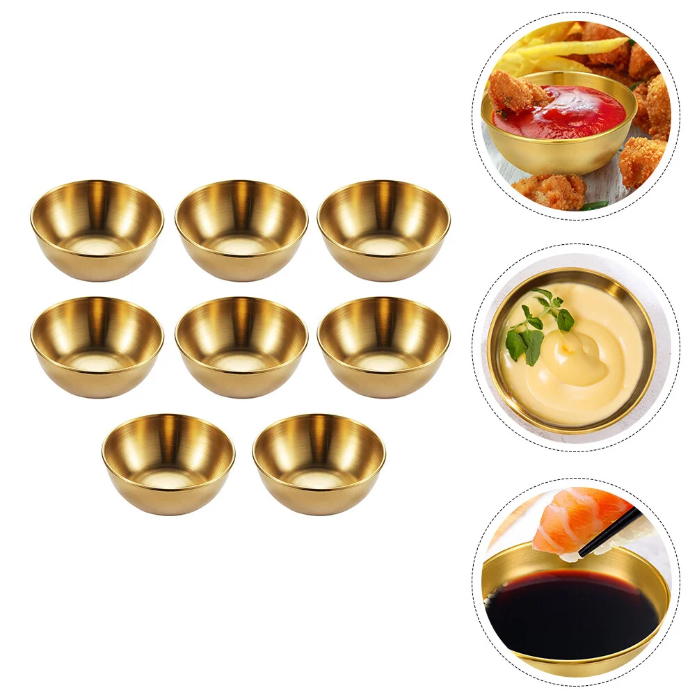 

Circle Tray Broth Sauce Dishes Flavor Creative Dipping Bowls Plate Side Stainless Steel Appetizer
