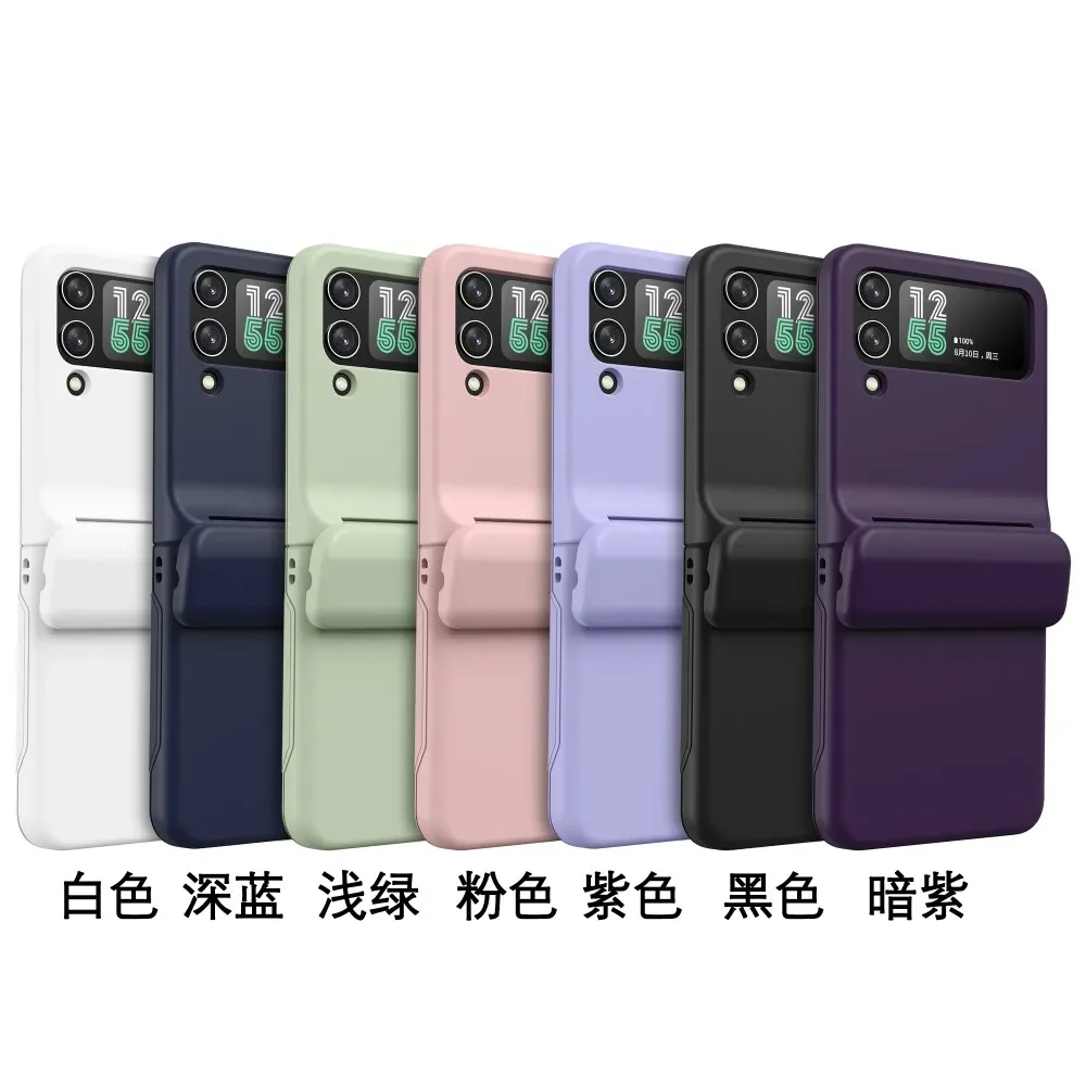 Чехол для Samsung Galaxy Z Flip 4 5 карман карт матовый приятный кожи с шарнирами