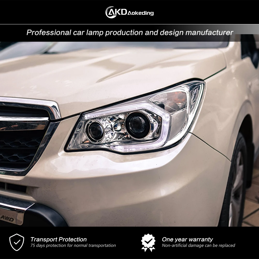 Фары AKD для Subaru Forester фары 2013-2016 ДХО H7 ксеноновая лампа в сборе обновленные