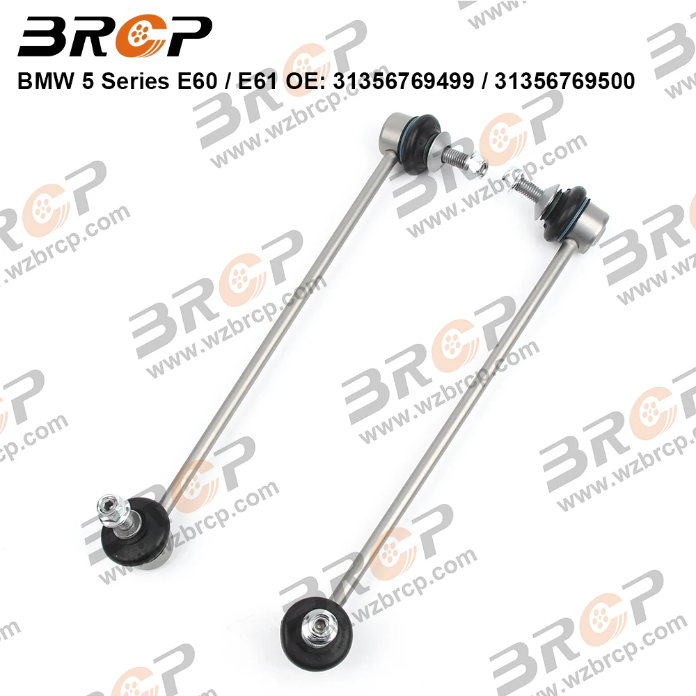 

BRCP Pair Front Axle Sway Bar End Stabilizer Link Ball Joint For BMW 5 Series E60 E61 523i 525d 530i 31356769499 31356769500