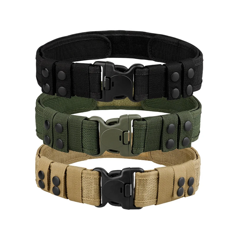 Military Tactical Belt for Men Compat Outdoor Hunting Hiking 5cm Wide Heavy Duty Quick Release Buckle Nylon Canvas Webbing Belts
