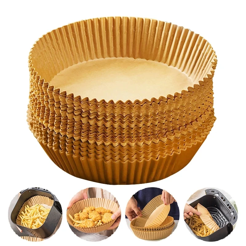 

50pcs Air Fryer Paper Trays 16/20CM Airfryer Baking Paper Molds Oil-proof Air Fryer Disposable Cooking Paper Liner kitchen tools