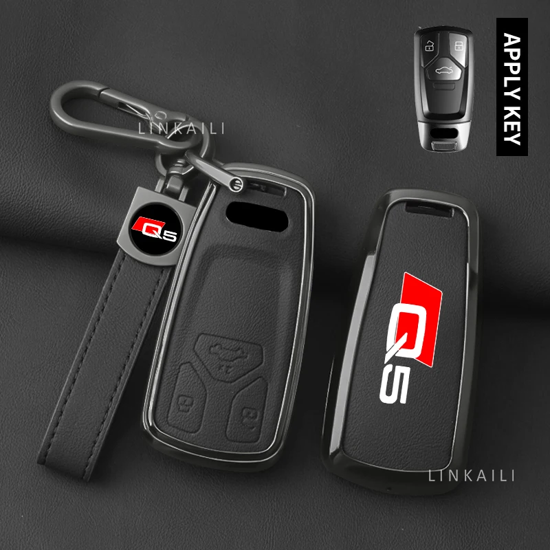 Автомобильный брелок из цинкового сплава, подходит для Audi Q5L 2018 2020 2021 2022, кожаные автомобильные аксессуары
