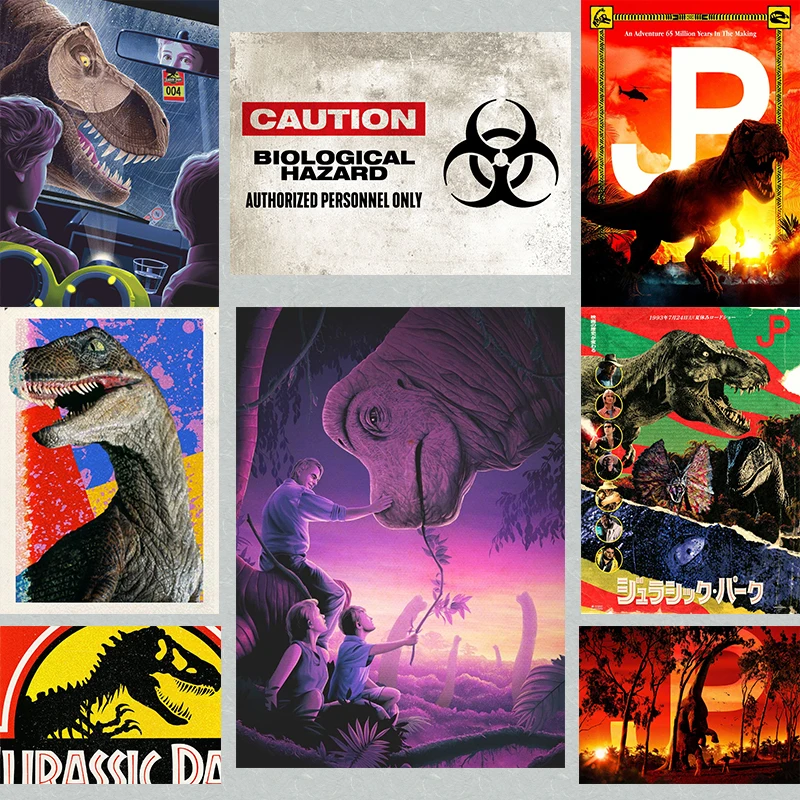

Jurassic 30th Anniversary Cartoon Poster Canvas Printed Poster Morden Wall Art Picture Wall Decor Aesthetic for Kids Boys Gift