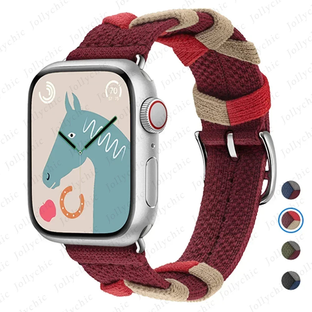 Ремешок Bridon для Apple Watch Band 49 мм 44 40 45 41 38 оригинальный нейлоновый браслет IWatch Series 9 8