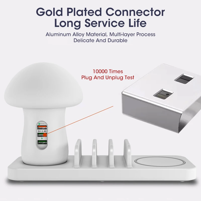 Зарядное устройство с несколькими USB-портами и светодиодной подсветкой |