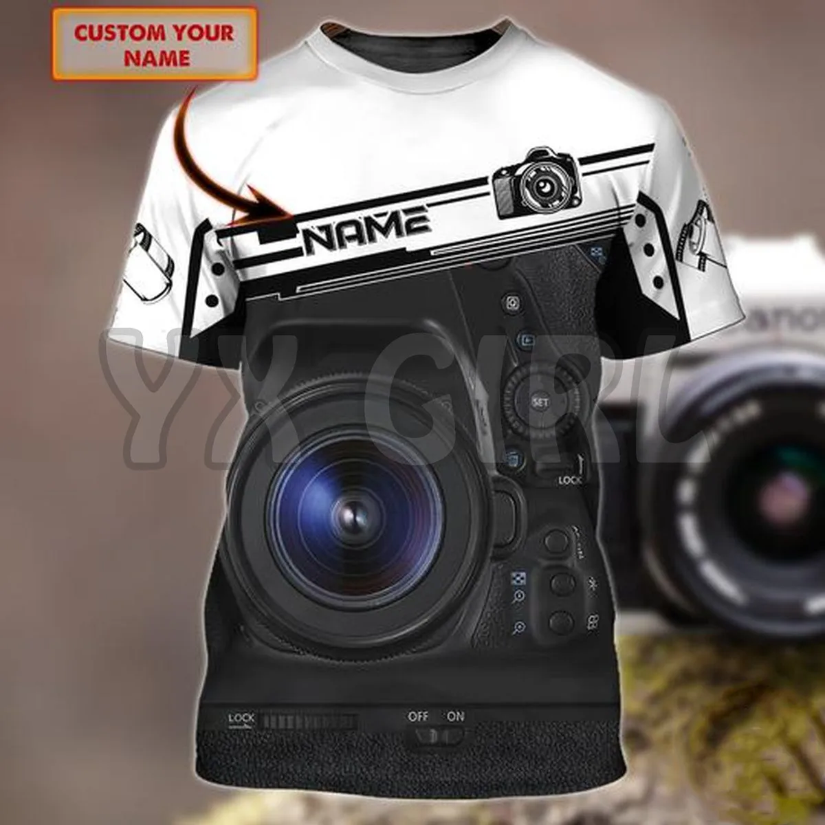 

2022 Summer Fashion Men t shirt Personalized Name Camera 3D All Over Printed T Shirts Tee Tops shirts Unisex Tshirt