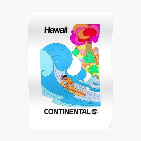 

1969 Гавайские континентальные авиалинии, постер для путешествий, Декор, печать, домашняя живопись, украшение, картина, фотография, веселая, б...