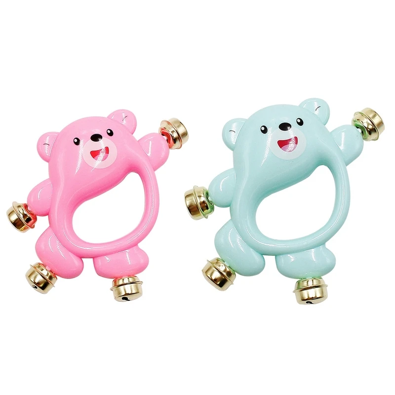 

H37A Handhold Shaking Rattle Educational Baby Sounding Toy Hand Shaker Ring Bell Music Orff Instrument Toy for Infant 1M+