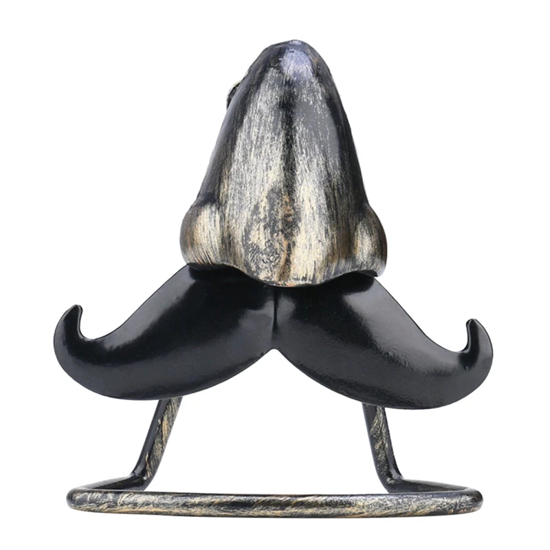 

NEW-Big Nose And Beard Shaped Eyeglass Holder Taste Iron Sculpture Handicraft Sunglasses Display Desk Decor Gift For Friends