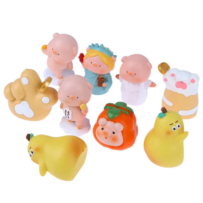 

Resin Cartoon Cute Pig Car Ornament Micro Landscape Bonsai Decoration Desktop Creative Trinket Home Accessories Figurines