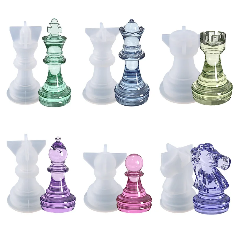 

Форма для международных шахматных фигур, силиконовая форма для шахматных фигур «сделай сам», форма для эпоксидной смолы с клеем, литые инст...