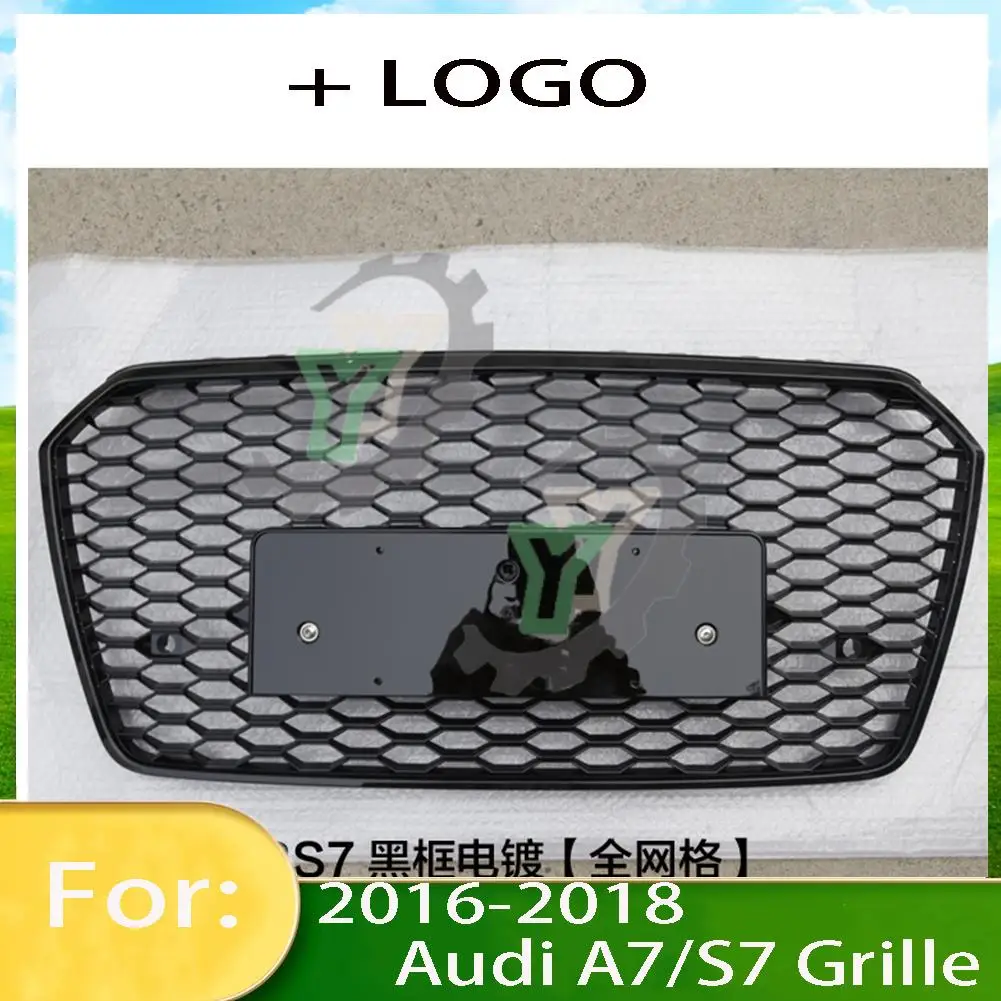 

For Audi A7/S7 2016 2017 2018 Car Front Bumper Grille Centre Panel Styling Upper Grill (Modify For RS7 style)