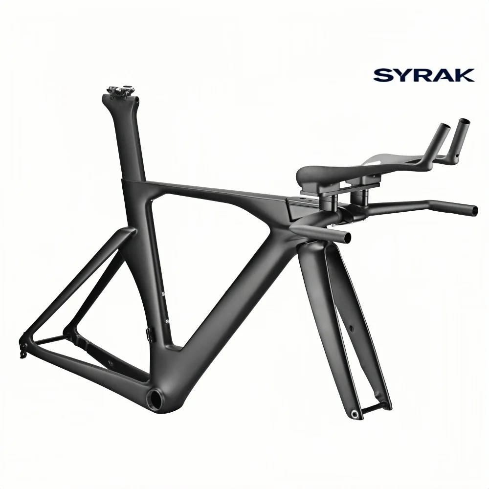 Фото SYRAK 2026 Новый T1100 Carbon TT Frame Велосипед для триатлона BB386 S M L Рама Дисковый тормоз Внутренний трос Time Trial Велосипедная рама №2