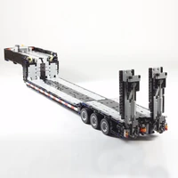 new rc power mobile rc low loader with ramps carriage towing head moc building blocks bricks diy toys kids toy childrens gifts