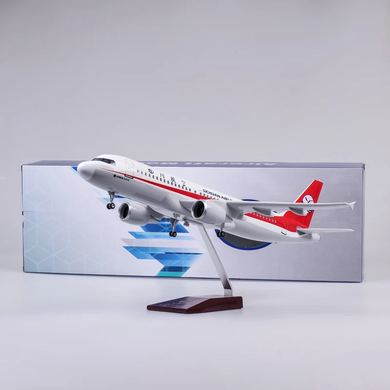 

47cm 1:80 Scale Sichuan Airlines Passenger Resin Aircraft Model A319 3U8633 Collection Souvenir with Wheels and Lights