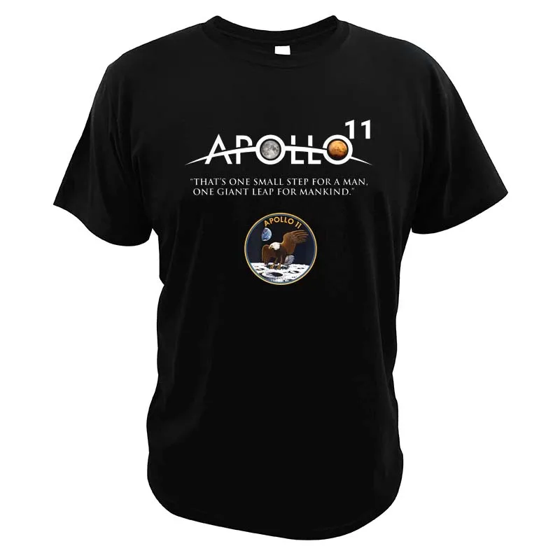 Футболка Apollo 11 Mission мужская с текстом Наука и Вселенная |