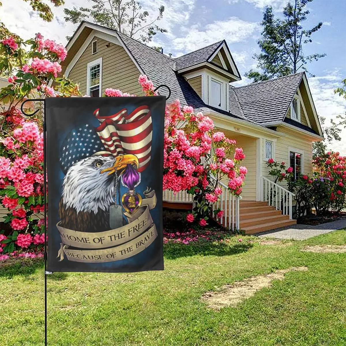 

Purple Heart Eagle And Flag Garden Flag,Double-Sided Flag,Outdoor Decoration Flag,Courtyard Flag