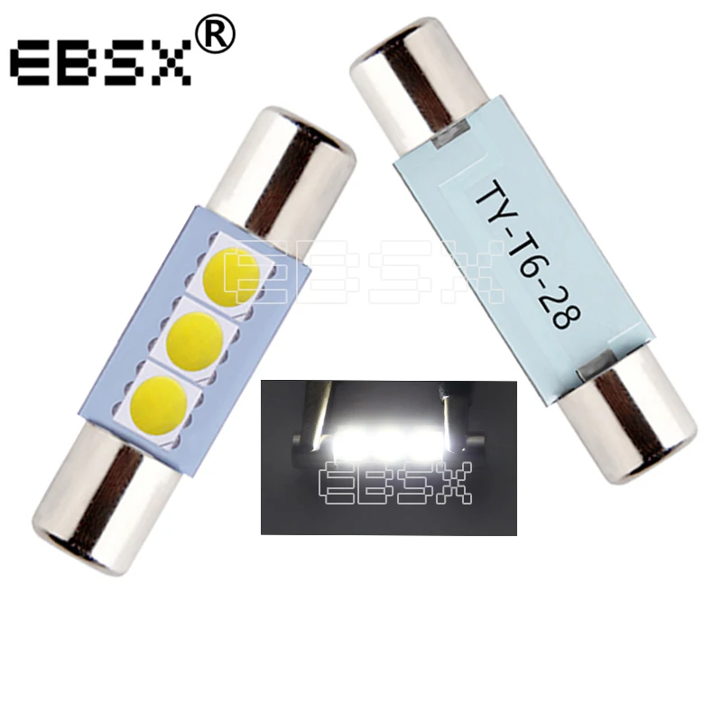 4 Шт. 12 В C5W T6 28 Мм 31 5050 3SMD Светодиодные Лампы Белого/голубого Цвета Для Потолка