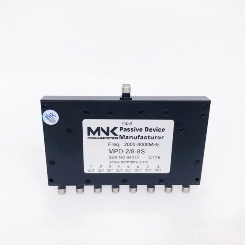 

Stainless steel connector 2000-8000MHz 8 Way power divider microstrip 2-8G 8-Way