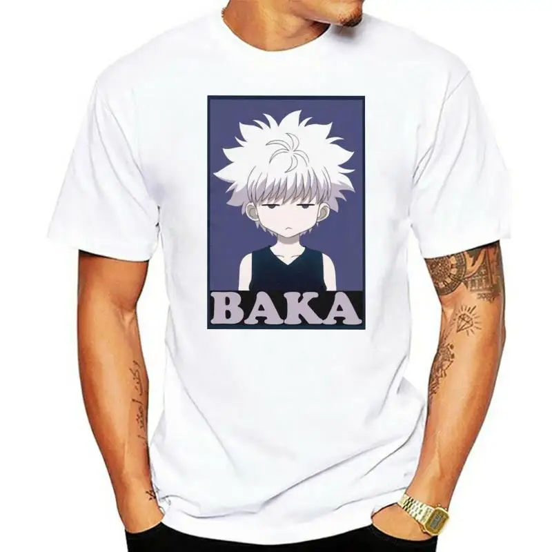 Желтая футболка Hunter X Killua Zoldyck Baka для мужчин белая с короткими рукавами больших