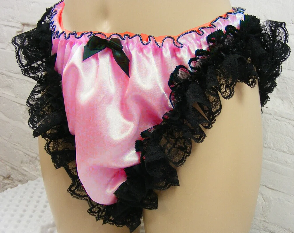 Платье атласное с кружевными краями для взрослых пикантное тонкое черное