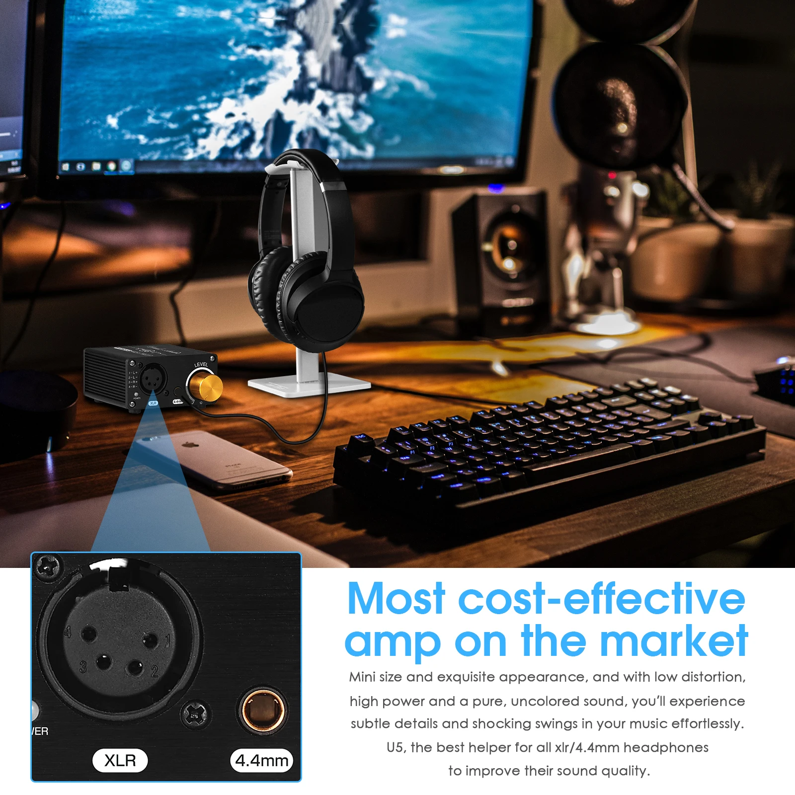 Усилитель для наушников Douk Audio U5 полностью сбалансированный Hi-Fi усилитель с