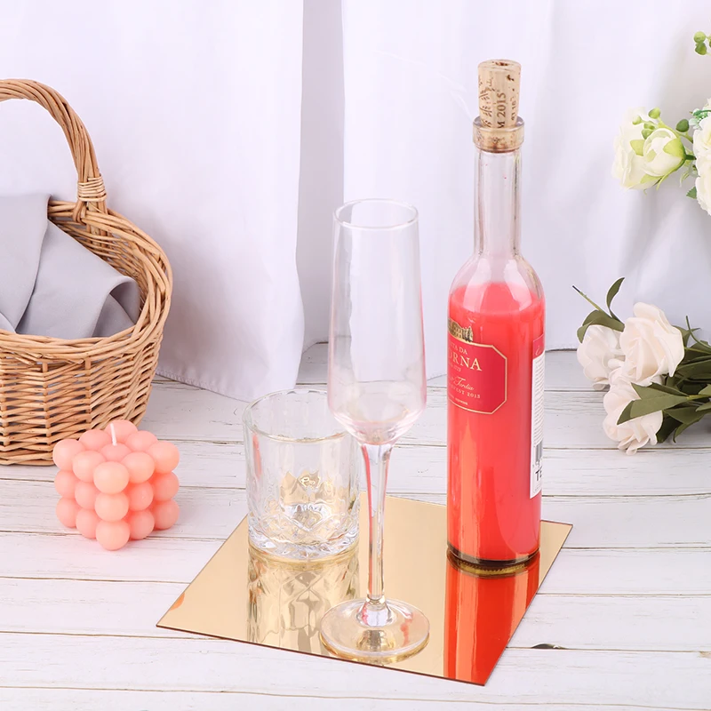 Круглая квадратная зеркальная стеклянная подставка сделай сам акриловая