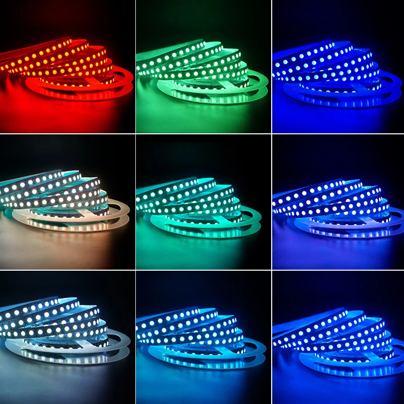 Светодиодная лента SMD 5050 RGB, водонепроницаемая, 5 м, 300 светодиодов постоянного тока, 12 В, 24 В, БЕЛАЯ ТЕПЯ, БЕЛАЯ, NW Fita, гибкие светодиодные ленты (art.: 3920d03045cc2) - 3920d03045cc2